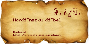Horánszky Ábel névjegykártya