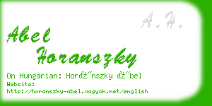 abel horanszky business card